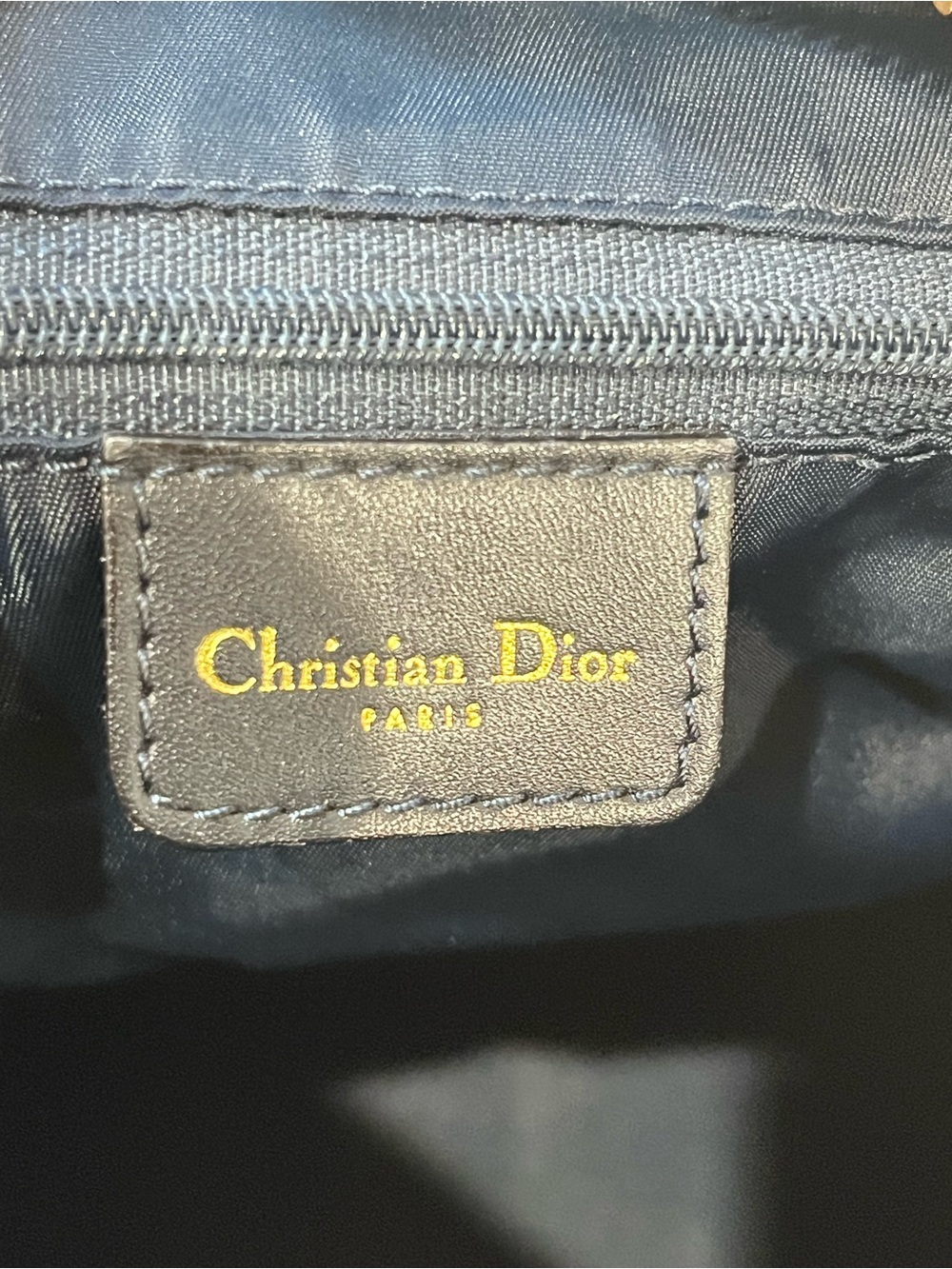 CHRISTIAN DIOR VINTAGE NAVY BLUE TROTTER CANVAS & MATCHING WALLET - Picture 14 of 16